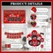 Class of 2026 Graduation Decorations Kit - Bold Red and Black Congrats Grad Banner Set with Backdrop, Card Box, Honeycomb Centerpieces, and Balloons - Complete Party Supplies for High School and College